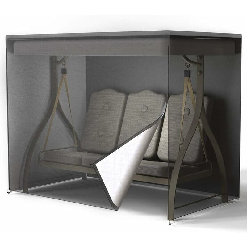 Housse Balanc Jardin 3 Places Imperméable,Couverture Balançoire Anti-poussière,Bâche Protection en 210D Oxford 125 x 170 x 220 cm Noir (1pcs)