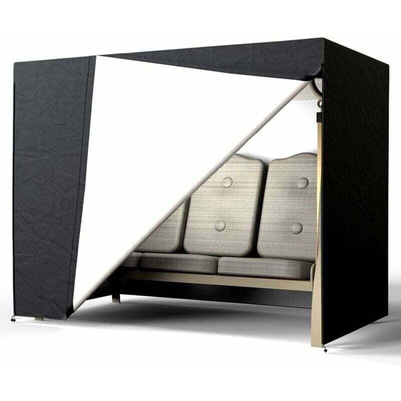 Housse Balancelle Jardin 3 Places,Bâche de Protection Balançoire 420D Oxford Imperméable Anti-UV,Anti-Poussière 220x125x175CM (Noir)