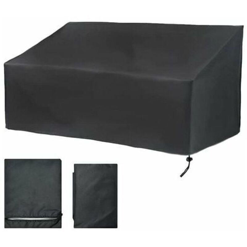Housse Banc de Jardin 2 Places, Housse Banc Exterieur Patio Anti-poussière, Anti-UV, Étanche, Coupe-Vent, Tissu Oxford, Housse de Protection pour