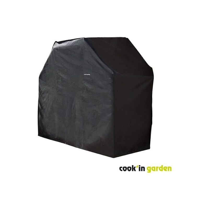 Housse barbecue américain - Rectangulaire - Déperlante et imperméable - Dimensions: L.160xP.65xH.130cm - Cook'in Garden - Noir