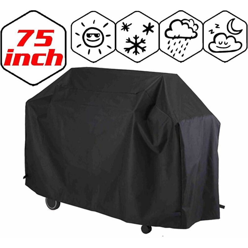 Housse Barbecue, Bache Barbecue, Couverture Imperméable de Barbecue, Couvercle de Gril, Bache de Protection BBQ Anti-UV/Anti-l'eau/Anti-l'humidité