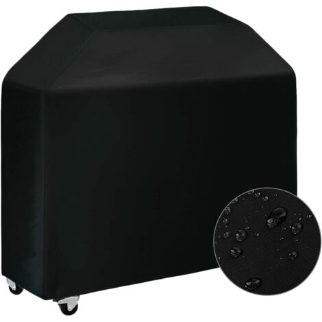 Housse Barbecue, Bache Barbecue Housse de Barbecue Gaz Couverture de Bâche Barbecue Housse Protection BBQ de Grill Imperméable Extérieur Barbecue Grill 420D Oxford (145x61x117cm) - Noir