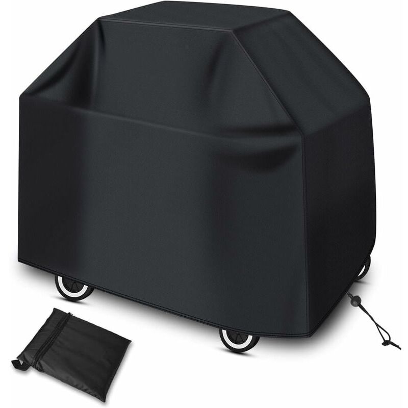 Jusch - Housse Barbecue, Bâche de Protection bbq Exterieur, Housse Plancha Imperméable, Protection uv, Coupe-Vent, Anti-poussière (147x61x117cm Noir)