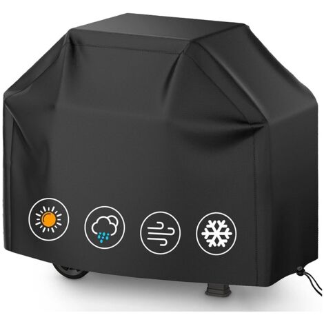 VICMHUANG Housse Barbecue BBQ Couverture Housse de barbecue et plancha 210D Tissu Oxford Noir 145 x 61 x 117 cm