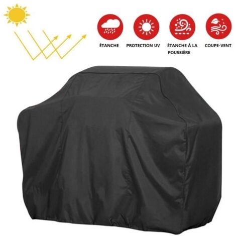 Housse Barbecue BBQ Protection Etanche Anti Poussière Anti Pluie - 100 x 80 x 66 cm - Noir