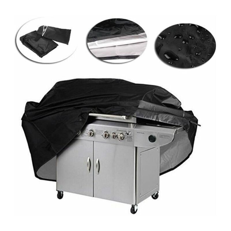 Housse Barbecue Couverture Bâche de Protection BBQ Noir 170 x 61 x 117cm