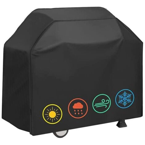 Housse Barbecue Exterieur, 210D Oxford Housse Barbecue, Couverture de Grill Anti-Vent/Anti-UV/Anti-l'eau/Anti-l'Humidité/Antipoussière, Fits Most Grills, avec Sac de Rangement, 145 x 61 x 117cm
