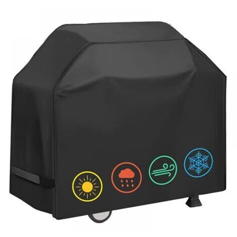 Housse Barbecue Exterieur, Barbecue Bâche de Protection BBQ Imperméable, 210D Oxford Protection BBQ à Gaz, Bache Barbecue Exterieur Rectangulaire(145x61x117cm)--TRIMEC