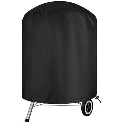 Housse Barbecue Exterieur,Bache de Protection Exterieur Ø 62 x 105 cm, Housse plancha Exterieur Tissu Oxford 420D, imperméable, Anti-poussière et Anti-UV, Housses Barbecue pour Rond,Noir
