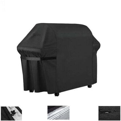 Housse Barbecue Gaz, Bache Barbecue Exterieur Rectangulaire 145 x 61 x 117 CM,Housse Plancha 210D Etanche,Anti-UV Imperméable pour Weber, Holland, Jennair Campingaz etc,TRIMEC
