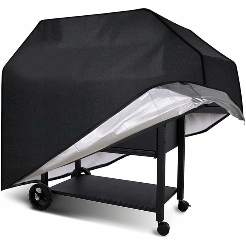Aougo - Housse Barbecue Gaz, Bache Barbecue Exterieur Rectangulaire, Housse 210D Etanche, Couverture de Grill Imperméable Anti Vent, uv, Poussière,