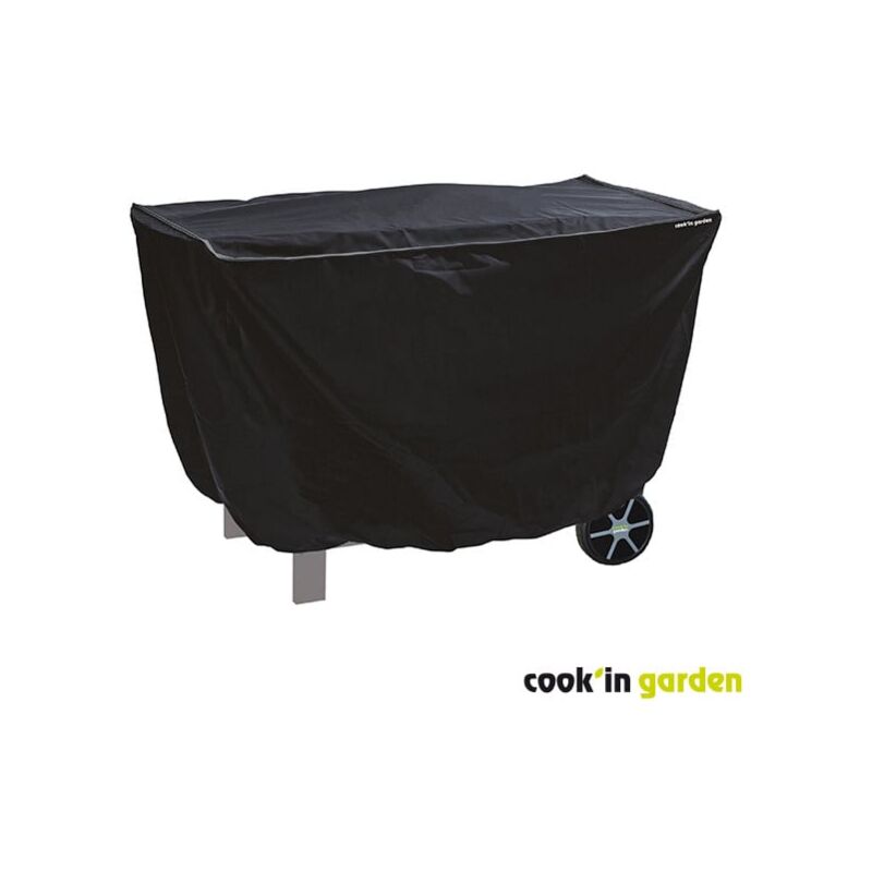 Housse pour barbecue/plancha - Rectangulaire - Déperlante et imperméable - Dimensions: L.125xl.60xH.80cm (moyenne) Cook'in Garden Noir
