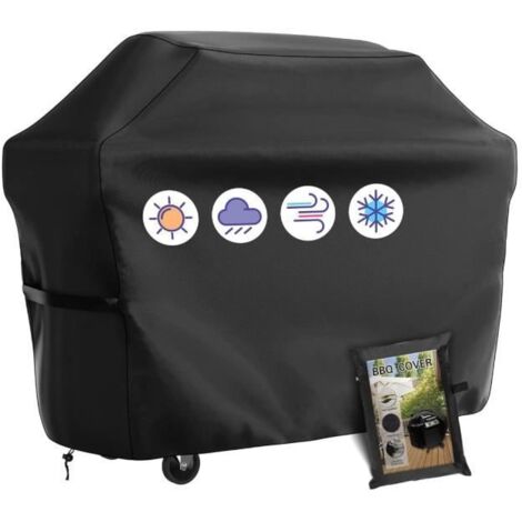 Housse Barbecue,Bache Barbecue Exterieur Imperméable,Housse BBQ Exterieur Protection,Anti-Vent/Anti-UV/Anti-l'Humidité,145x61x117