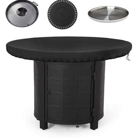 Housse Brasero Rond,Housse de Protection pour Plaque de Feu,étanche à l'eau et à la Poussière Tissu Oxford 420D Résistance Aux UV Housse de Protection Barbecue (80cm)