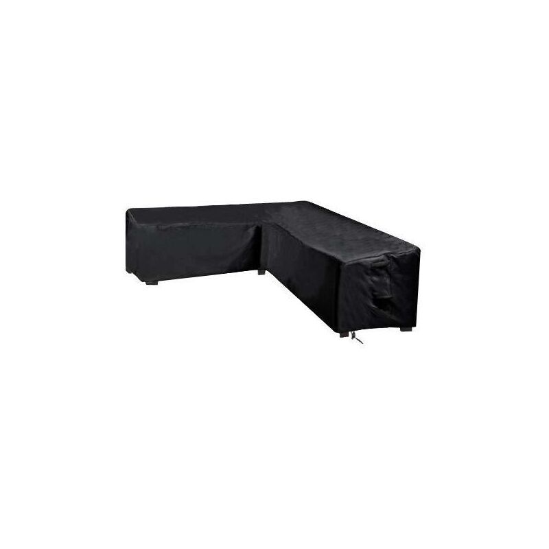 Housse Canapé d'Angle de Jardin Étanche - Bâche de Protection Salon en Forme L (215x215x87cm, Noir)