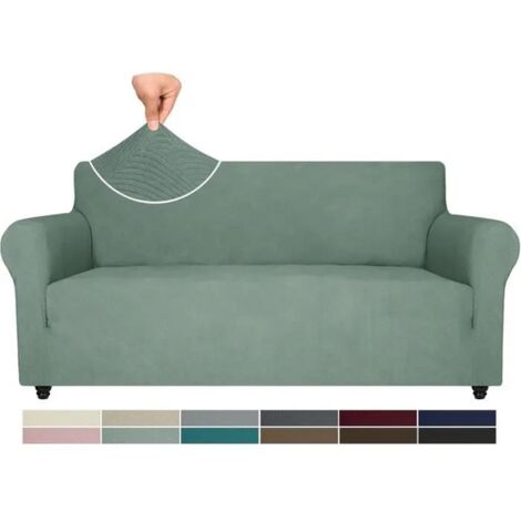 Housse Canapé 2 Places - Universelle - Extensible - Vert - Protection Chien