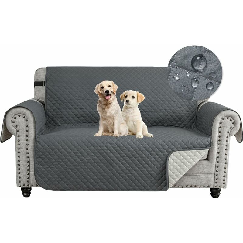Housse Canapé 2 Places,Impermeable Housse de Canapé, Universelle Housse Canape Protege Canape Chat Chiens Griffures Antidérapante