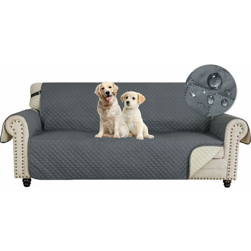 Housse Canapé 3 Places, Impermeable Housse de Canapé avec Accoudoirs, Protege Canape Chat Chiens Griffures Antidérapante