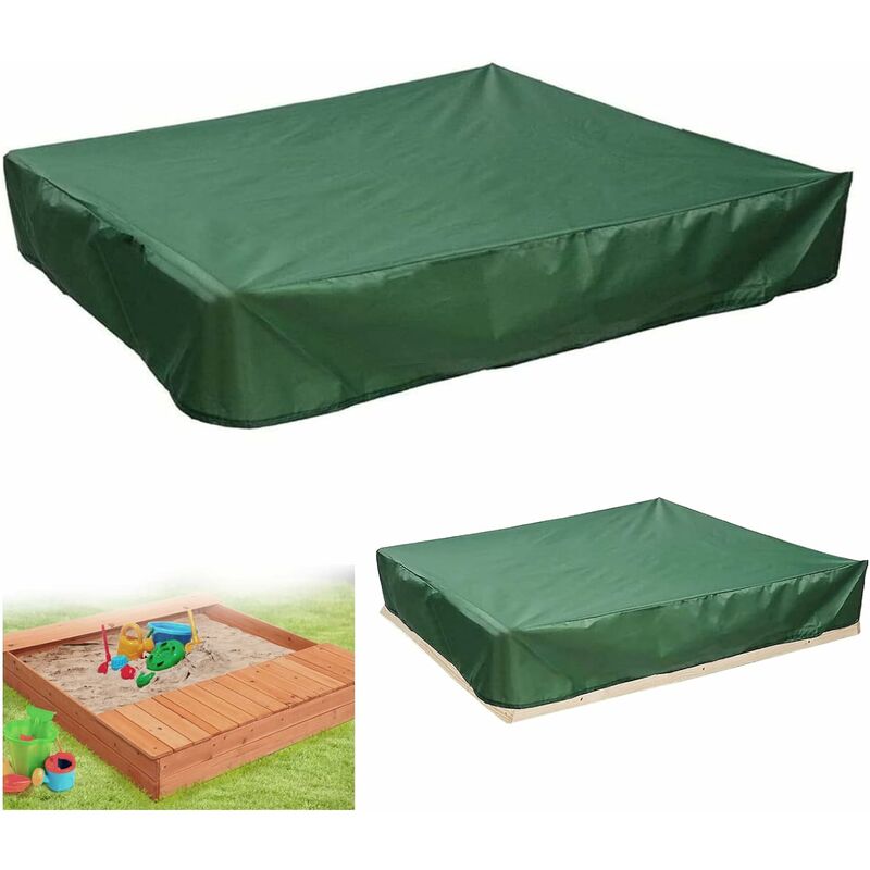 Tonchean Housse pour mobilier de jardin,Housse carrée pour bac à sable Housse pour bac à sable avec cordon de serrage Bâche en tissu polyester