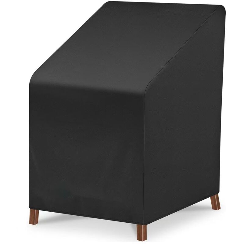 Housse Chaise Jardin Empilable Imperméable, Tissu Oxford 210D, Coupe-Vent, Anti-UV Housse de Protection pour Fauteuil Extérieur (65x65x80/120cm)