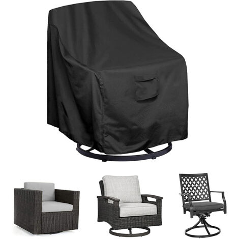 Lot De 2 Housses De Protection Pour Chaises De Jardin Grises - Imperméables, Résistantes Aux UV - Taille 64x64x70/120cm - Pour Chaises Empilables