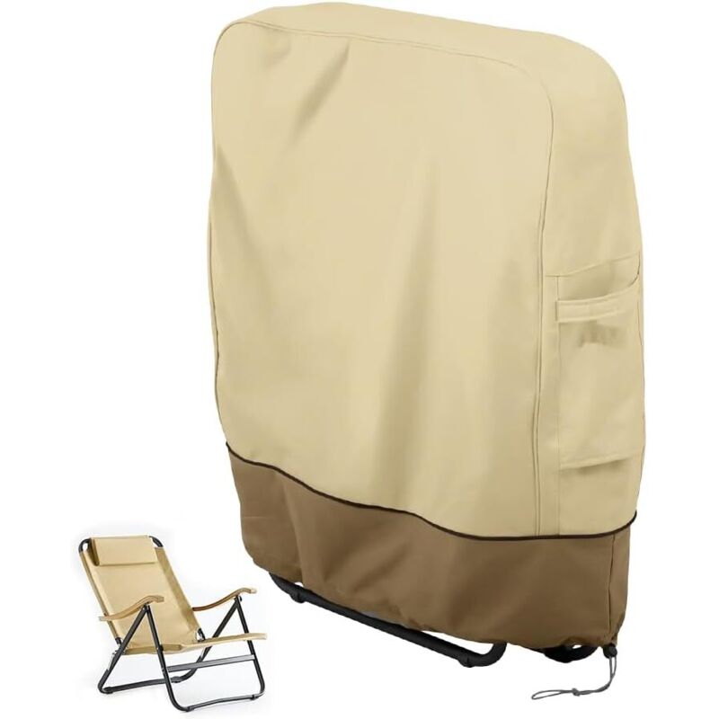 Housse Chaise Jardin, Housse de Protection pour Chaise Longue Pliante, Pliante BâChe Oxford Housse Transat Jardin pour Chaises Empilables Anti-UV,