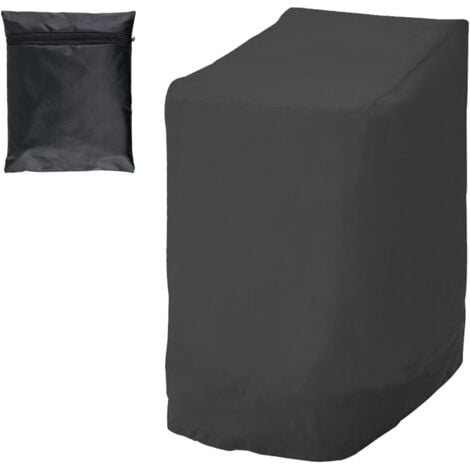 BAZYWTYH Housse Chaise Jardin pour 6 Chaises Empilables Imperméable Anti-UV Housse Chaise Jardin Exterieur en Tissu Oxford 210D 114 x 85 x 65 cm Noir