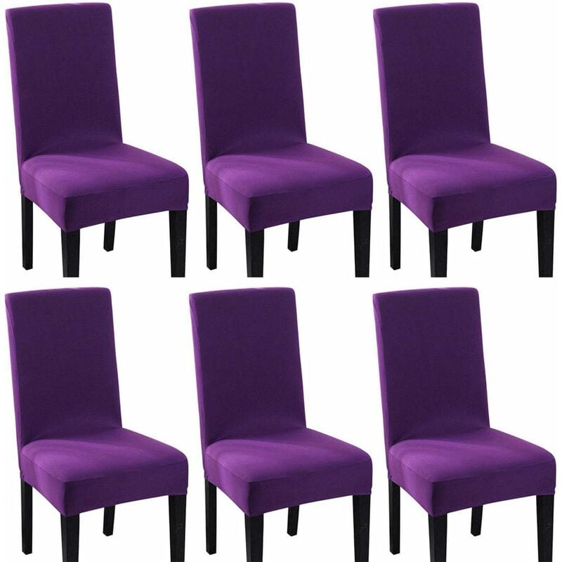 Serbia - Housse Chaise Élastique Spandex Revêtement de Chaise Extensible (6pcs, Violet)
