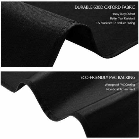 Housse Chaise Longue Jardin avec Aration Oxford 210D - Noir 210x75x40x80cm Label