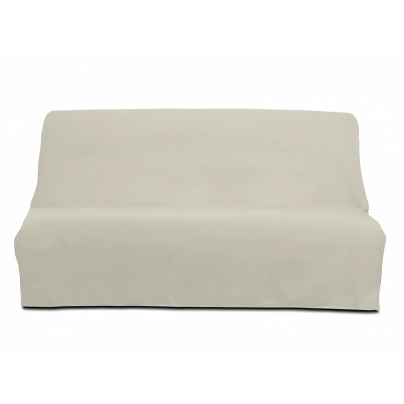 Housse clic-clac matelassée en coton panama écru - Ecru