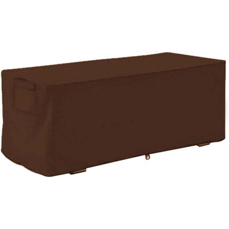 Housse Coffre de Rangement Exterieur, Tissu Oxford 210D Bâche Coffre Rangement Jardin Exterieur, Housse Imperméable, Résistant Aux UV,123x62x55cm,Café