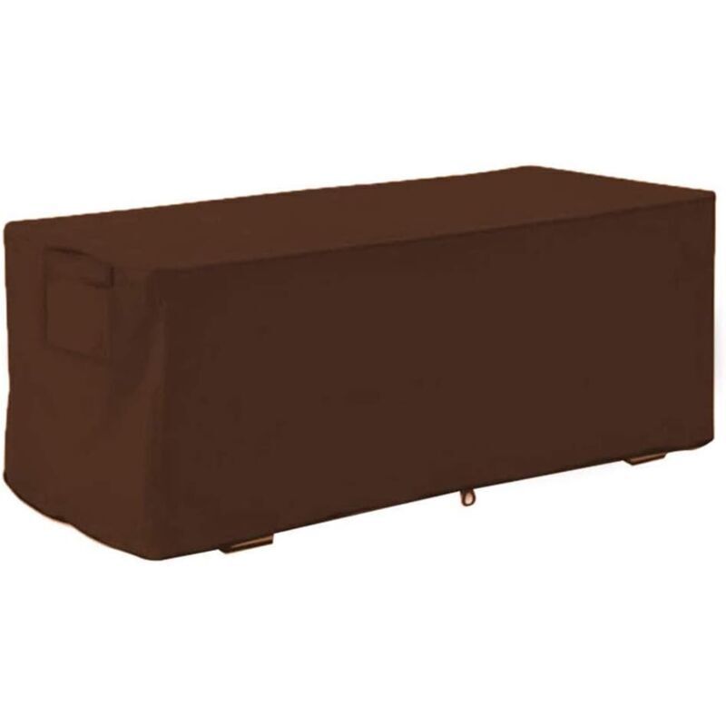 Housse Coffre de Rangement Exterieur, Tissu Oxford 210D Bâche Coffre Rangement Jardin Exterieur, Housse Imperméable, Résistant Aux UV,123x62x55cm,Café