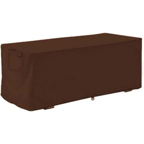 Housse Coffre de Rangement Exterieur, Tissu Oxford 210D Bâche Coffre Rangement Jardin Exterieur, Housse Imperméable, Résistant Aux UV,123x62x55cm,Café