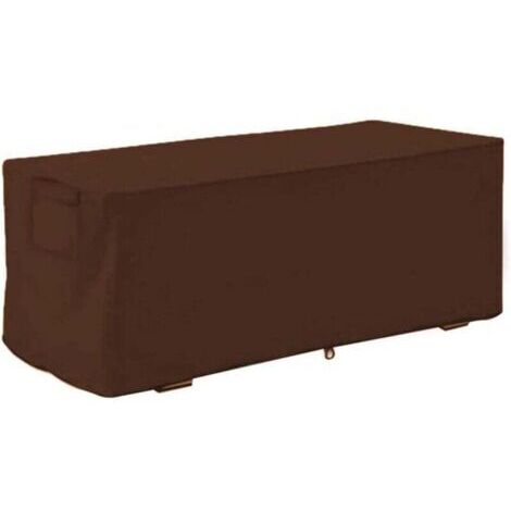Housse Coffre de Rangement Exterieur, Tissu Oxford 210D Bâche Coffre Rangement Jardin Exterieur, Housse Imperméable, Résistant Aux UV,123x62x55cm,Café