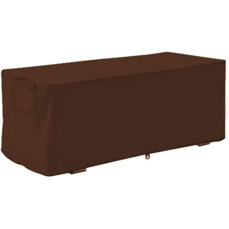 Housse Coffre de Rangement Exterieur. Tissu Oxford 210D Bâche Coffre Rangement Jardin Exterieur. Housse Imperméable. Résistant Aux UV.123x62x55cm.Café
