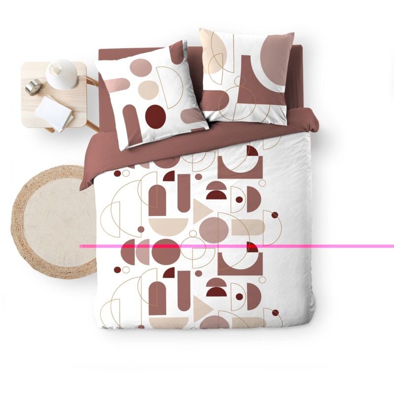 Douceur D'intérieur - Housse couette + 2 taies 220 x 240 cm Chilipop rose