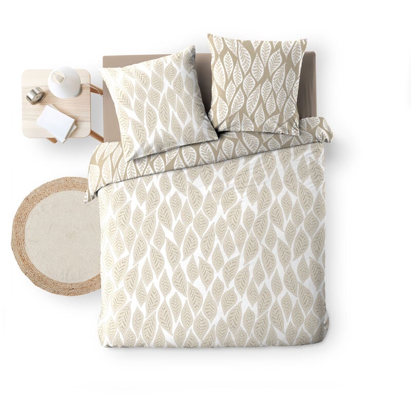 Housse couette + 2 taies 220 x 240 cm Fleurs Marava