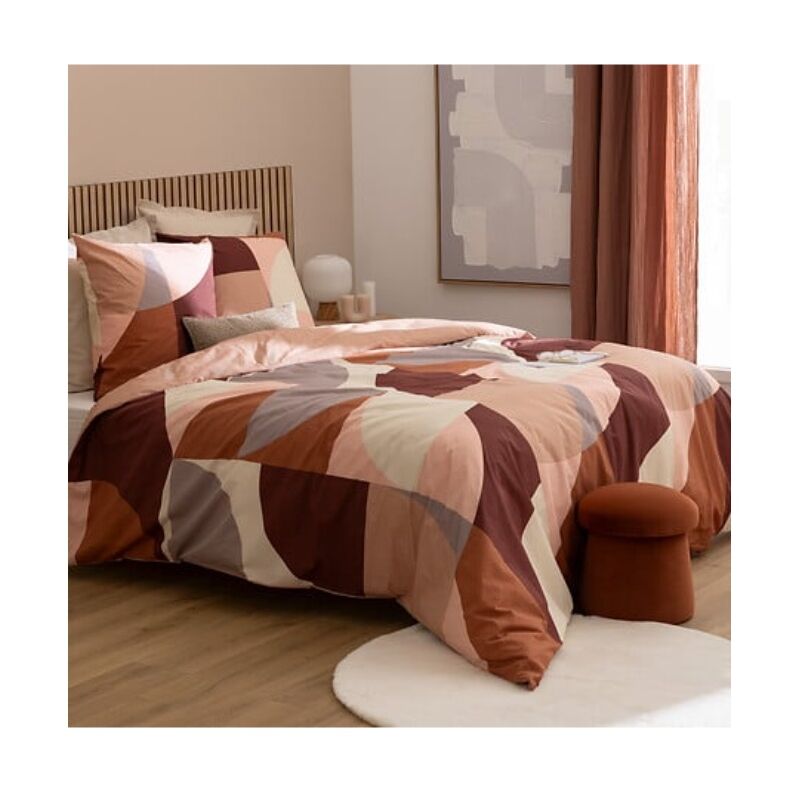 1001kdo - Housse couette + 2 taies 240 x 260 cm Percale de coton Tatia