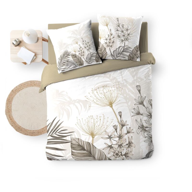 Housse couette + taies 240 x 260 cm Fleur bastille