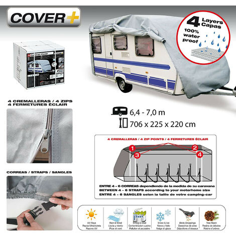 Housse caravane en PVC 160 grs/m² pour usage intensif 400x230x200 cm