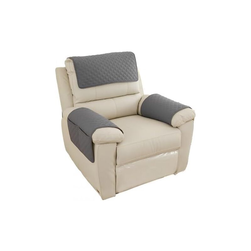 Shining House - Housse D'accoudoir De Canapé, Imperméable Housse D'appui-tête pour Accoudoir, Housse De Fauteuil Antidérapante Matelassée, Protection