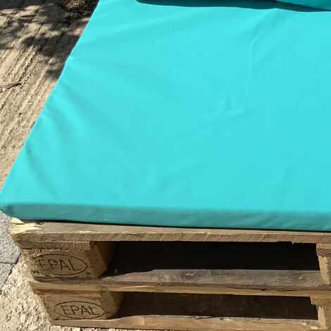Housse d'assise pour salon palette tissus ultra résistant Turquoise 80x120x10 cm