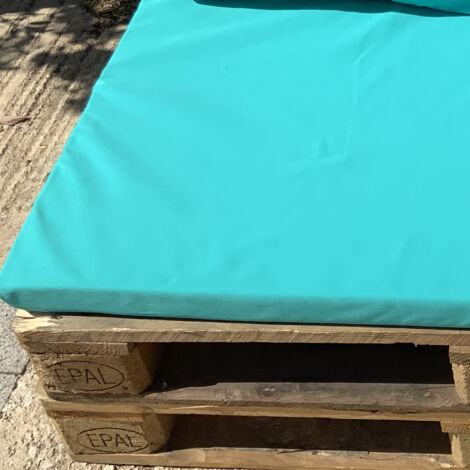 Housse d'assise pour salon palette tissus ultra résistant Turquoise 80x120x5 cm