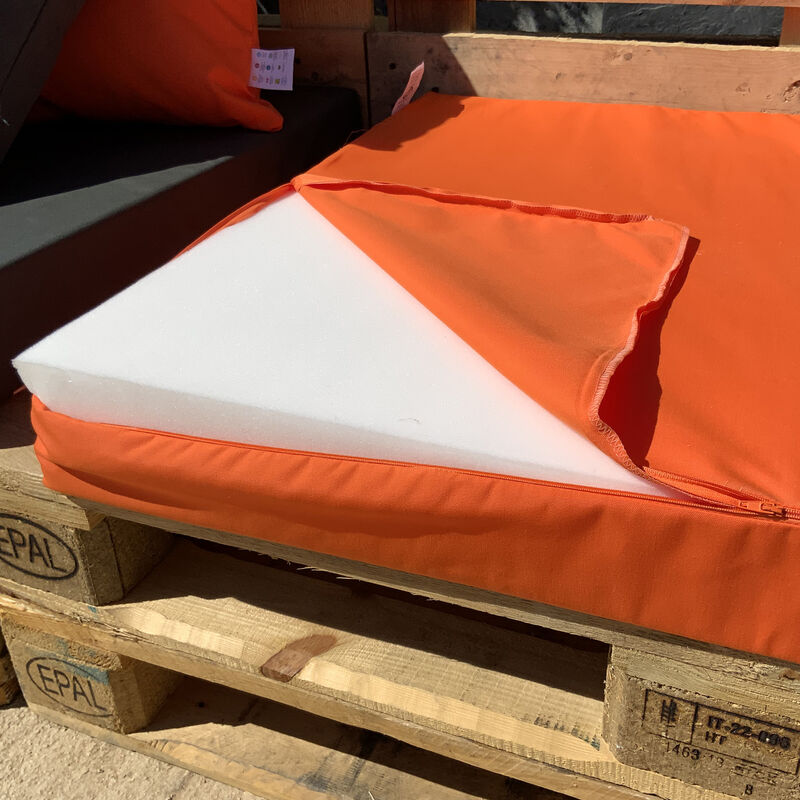 Housse d'assise pour salon palette tissus ultra résistant Orange 80x120x10 cm - Orange