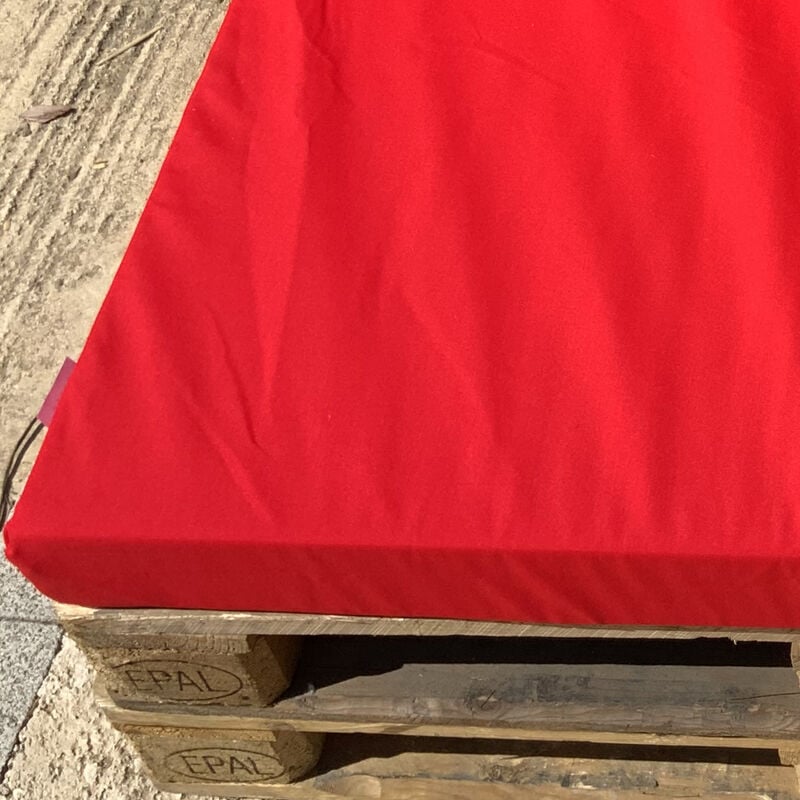 Housse d'assise pour salon palette tissus ultra résistant Rouge 80x120x5 cm - Rouge