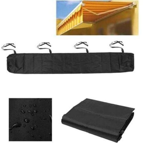 Housse de Auvent Jardin Protection, BâChe Sac de Rangement Oxford Contre Les UV Anti-poussière étanche Contre la Neige et la Pluie en Hiver, pour Canopy Shelter De Terrasse Meubles (Noir, 2M)