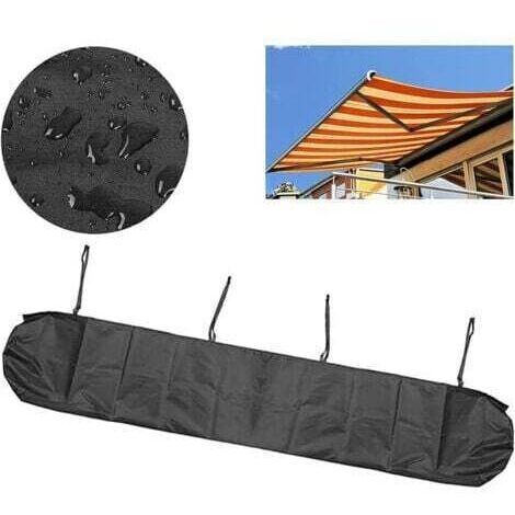 Housse de Auvent Jardin Protection, BâChe Sac de Rangement Oxford Contre Les UV Anti-poussière étanche Contre la Neige et la Pluie en Hiver, pour Canopy Shelter De Terrasse Meubles (Noir, 3.5M)