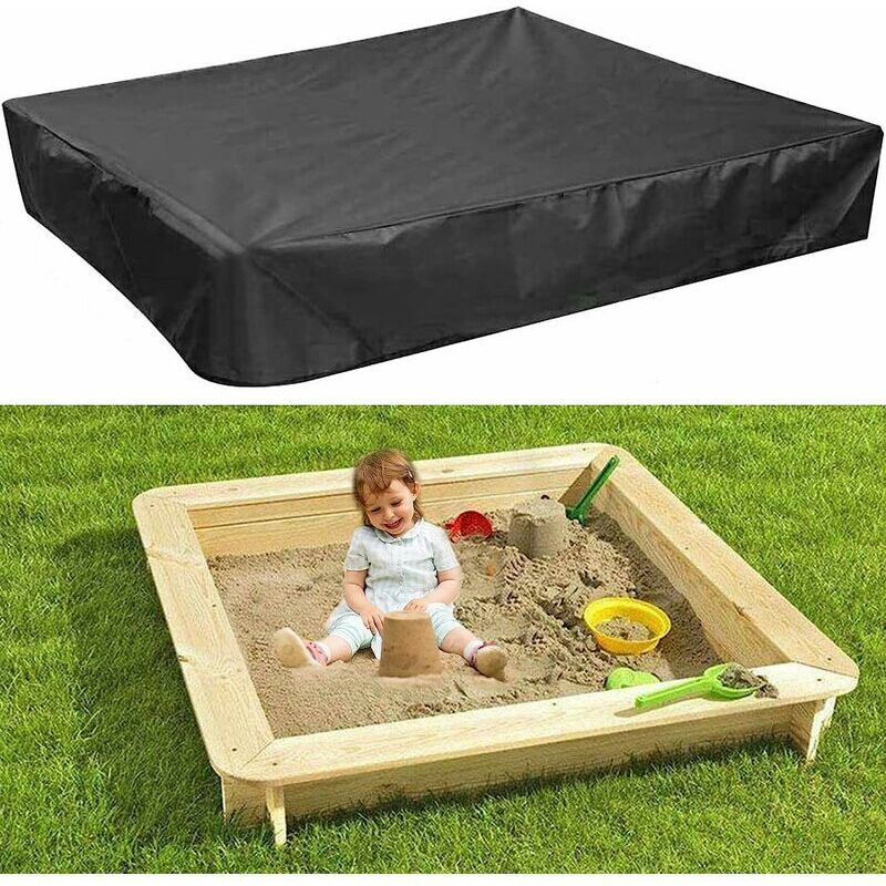 Housse de bac à sable avec élastique en tissu Oxford imperméable pour bac à sable, piscine, terrasse, jardin (150 x 150 cm)