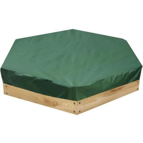 Housse de bac à sable hexagonale 230 x 200 cm - Étanche à la poussière - Avec cordon de serrage - Housse de protection pour bac à sable - Jouet de sable
