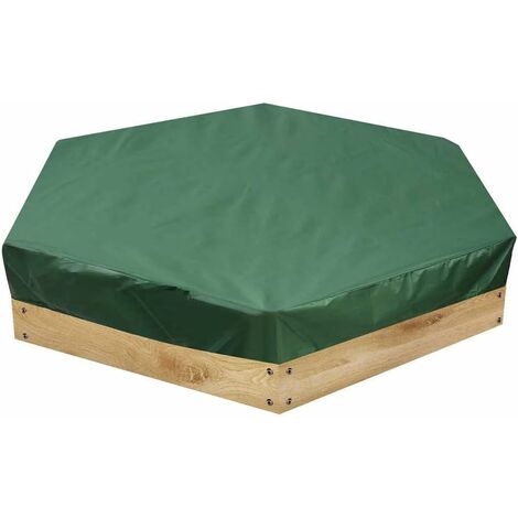 Housse De Bac à Sable Hexagonale, Couverture De Bac à Sable, Bâche en Tissu Oxford avec Cordon De Serrage, étanche à La Poussière Et à l'eau pour Le Jardin De La Maison. (140 110cm)